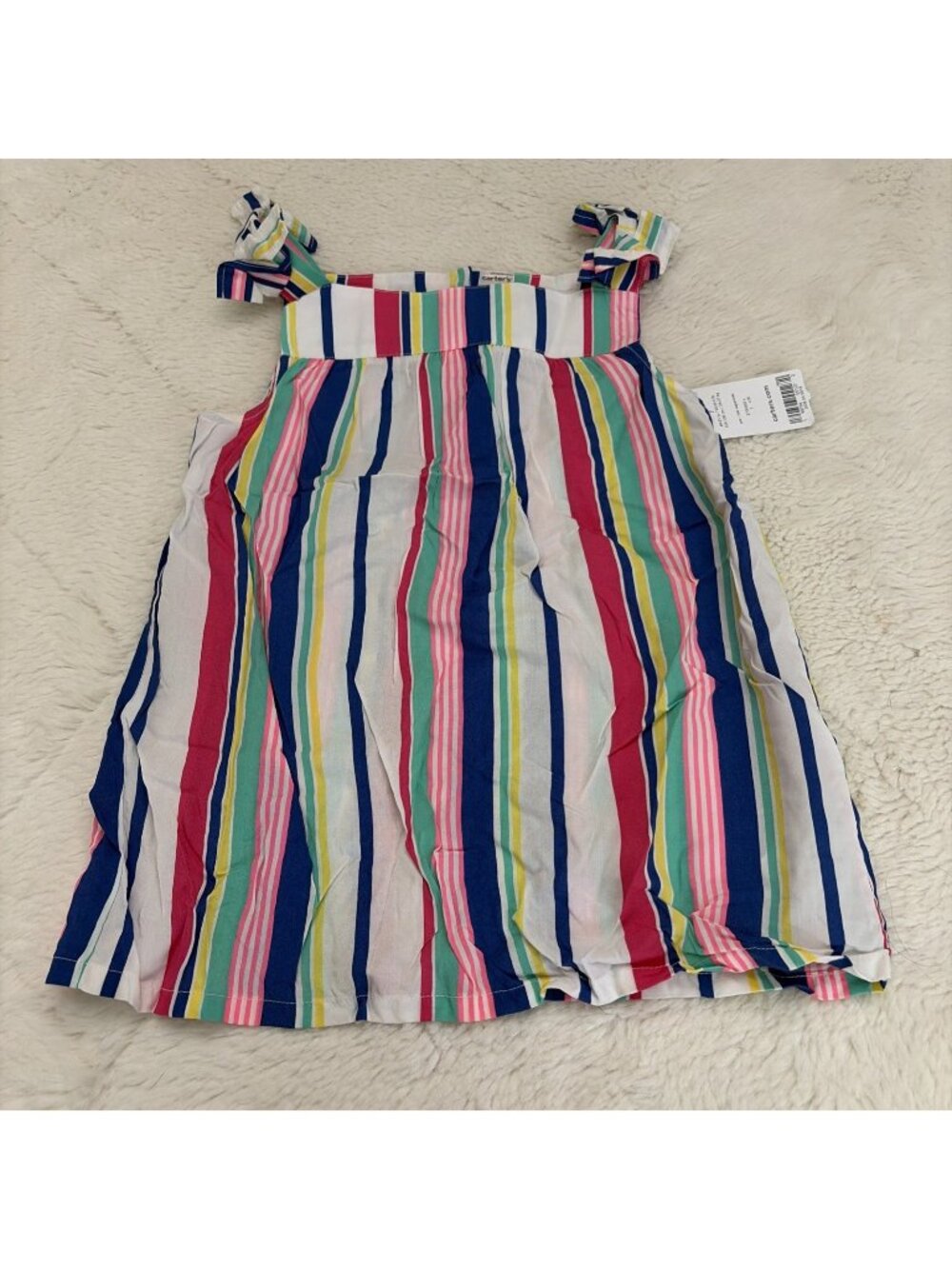Carters Girls NWT 7 Beachy Striped Dress Light Weight